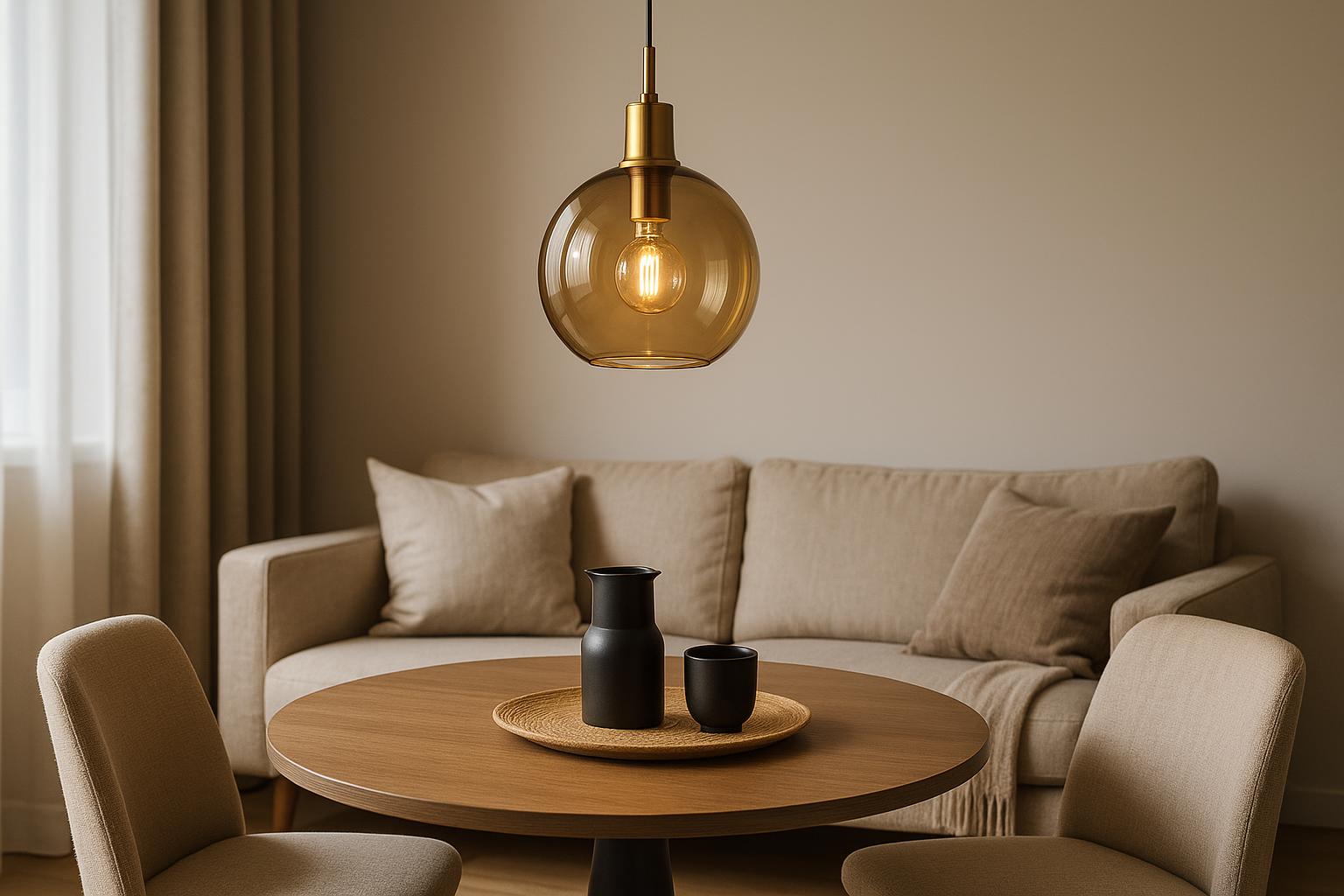 Chez Leroy Merlin, cette suspension en verre doré à moins de 40 € donne un effet hôtel de luxe, mais pas pour longtemps