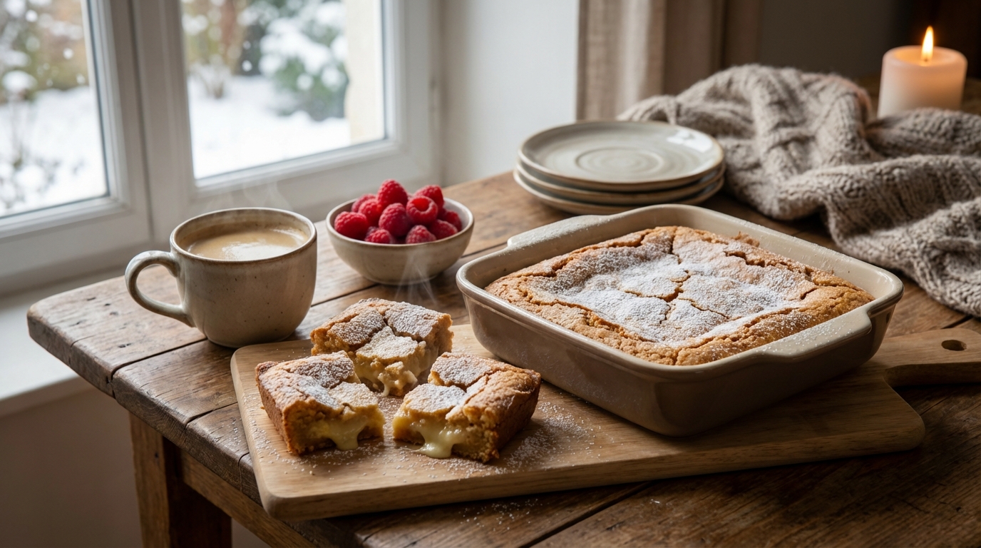 Chocolat blanc : cette recette de brownie fondant avec quelques basiques fait oublier le classique aux plus gourmands