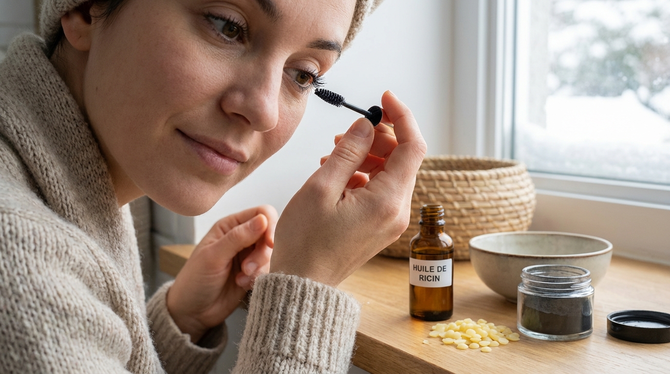Cils courts qui cassent : ce mascara maison à base de cette huile naturelle à 5 € les transforme en 1 mois