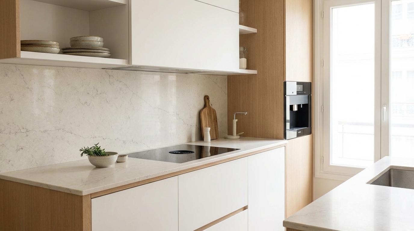 En 2026, si vous en avez assez des joints de crédence, cette surface sans couture envahit les cuisines françaises