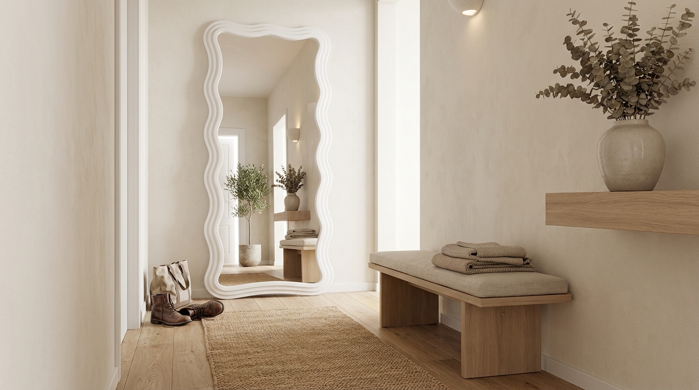 Entrée sombre : ce miroir ondulé GiFi de 110 cm à moins de 15 € a eu un effet bluffant chez moi en quelques secondes