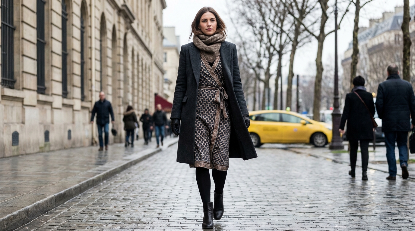 Fini les robes moulantes : cette robe flatte toutes les silhouettes et cache le ventre même en plein hiver