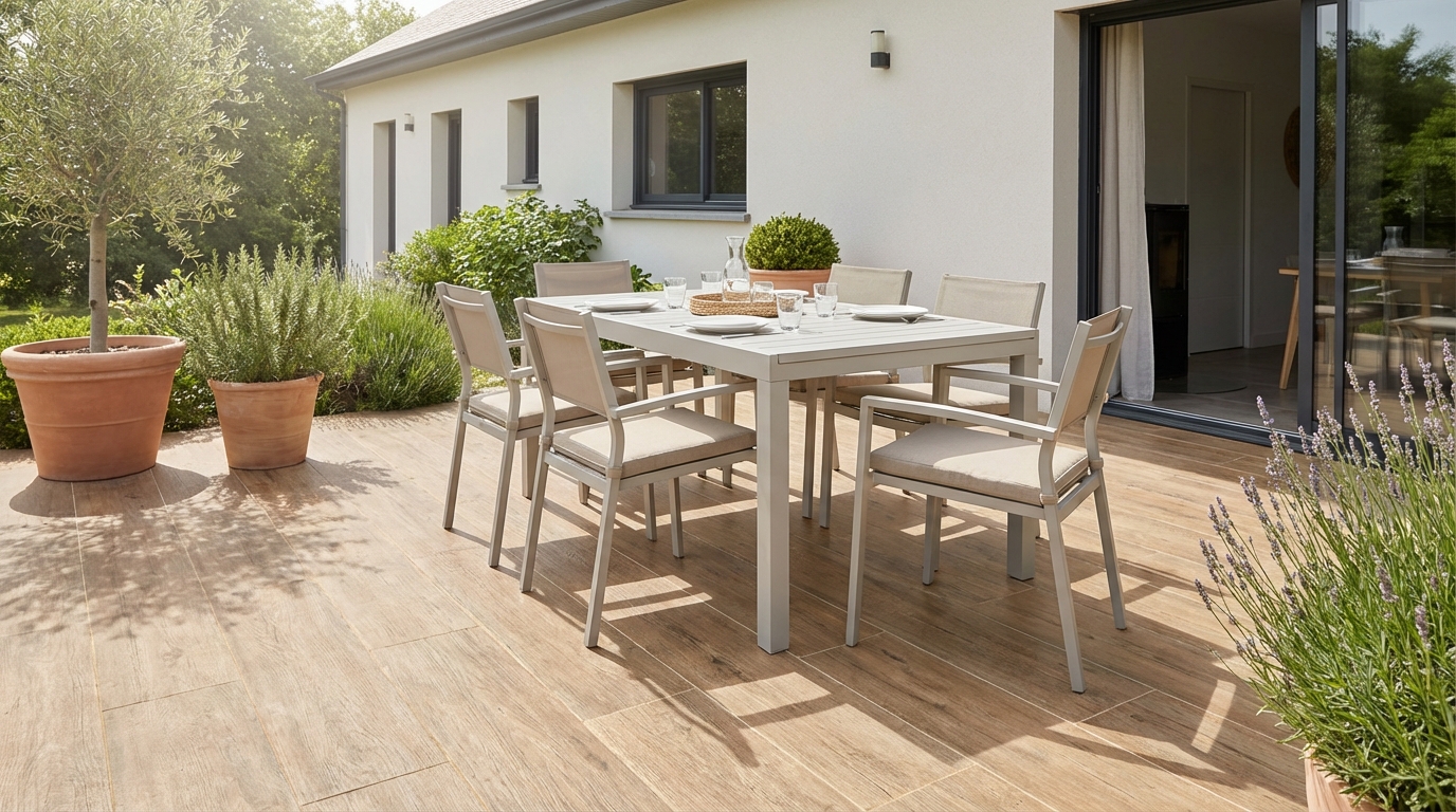 Fini les terrasses hors de prix : ce revêtement tendance 2026 à effet bois fait chuter la note