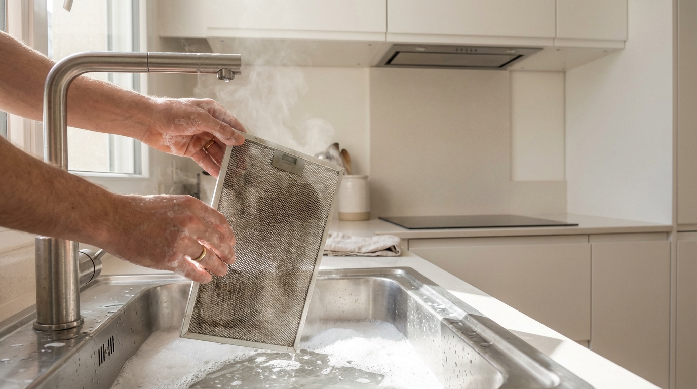 Hotte de cuisine bruyante et qui n’aspire plus ? Cette routine tous les 2 mois évite odeurs, gras et gros ennuis