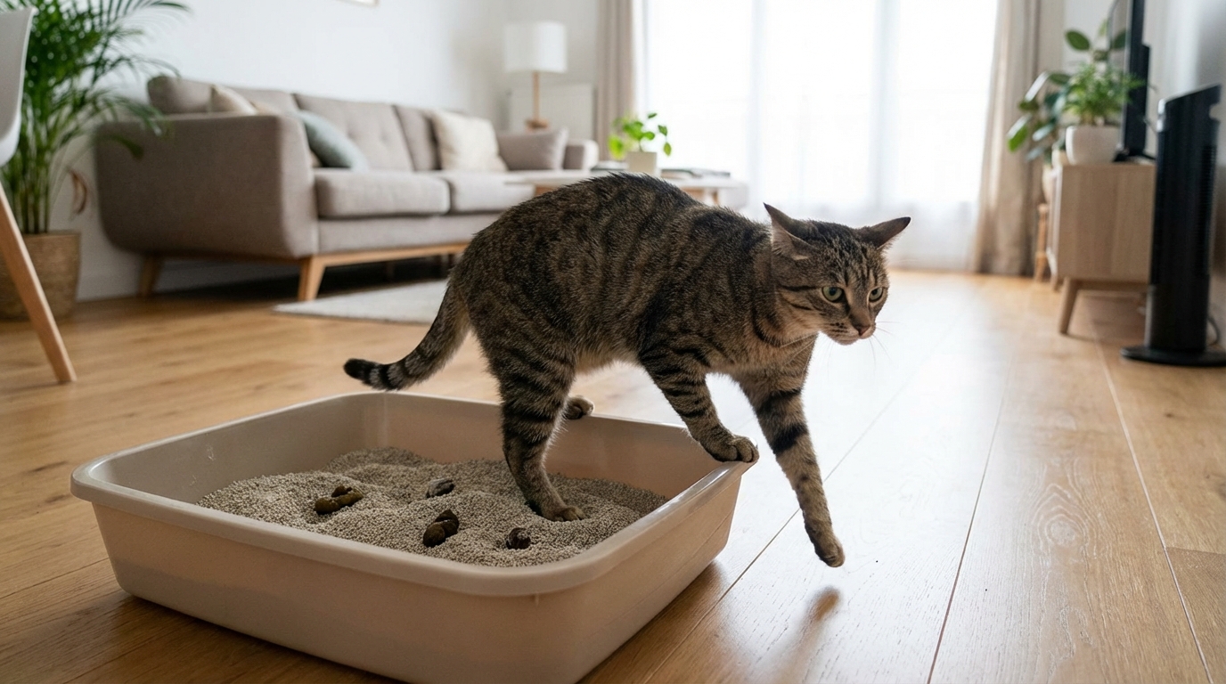 Il ne recouvre jamais ses besoins : ce détail dans la litière trahit souvent un vrai malaise chez votre chat