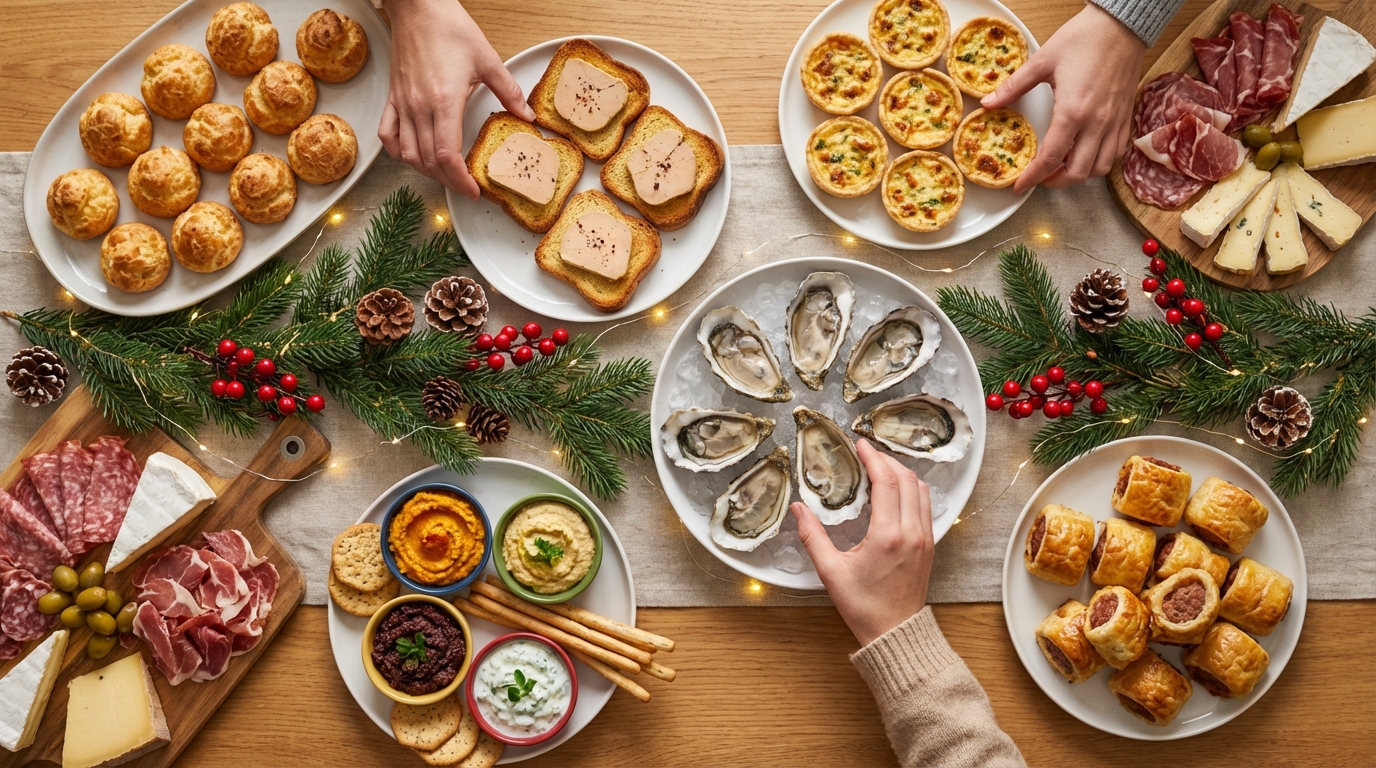 Invités qui sonnent déjà ? Ces 15 bouchées d’apéro de Noël sauvent votre buffet en 20 minutes chrono
