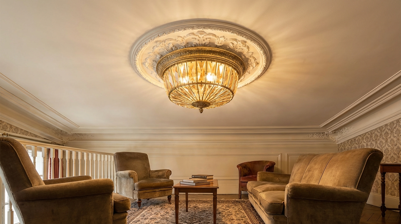 Leroy Merlin brade ce plafonnier en verre doré façon hôtel de luxe : pourquoi tout le monde se l&rsquo;arrache sous les 40 €