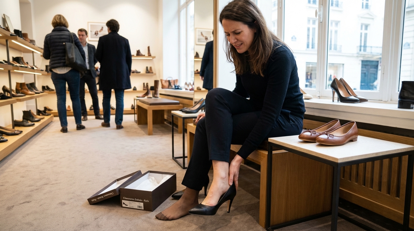 Mal aux pieds malgré la bonne pointure : cette erreur en boutique que 8 femmes sur 10 font sans s&rsquo;en rendre compte