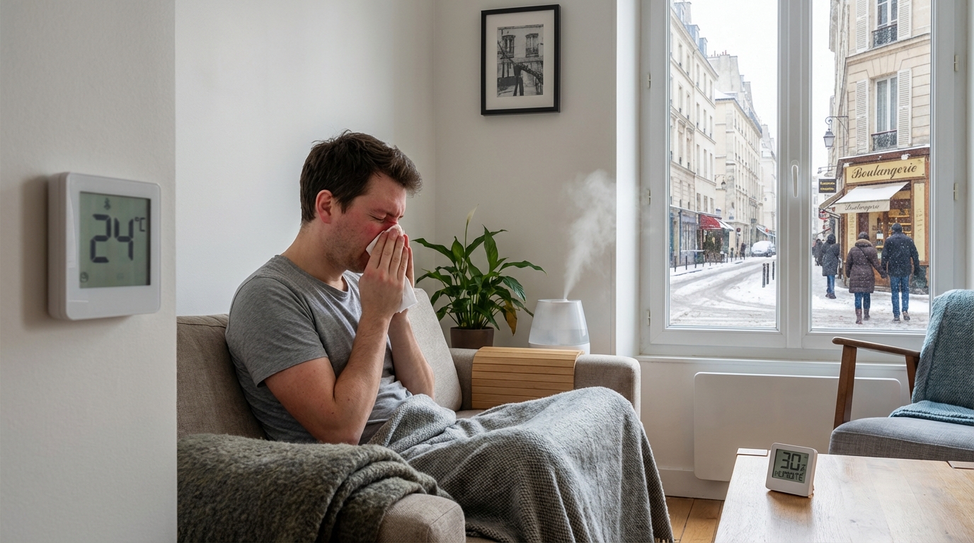 Malade tout l&rsquo;hiver ? Cette habitude de chauffage, prise par 8 Français sur 10, détruit vos défenses immunitaires