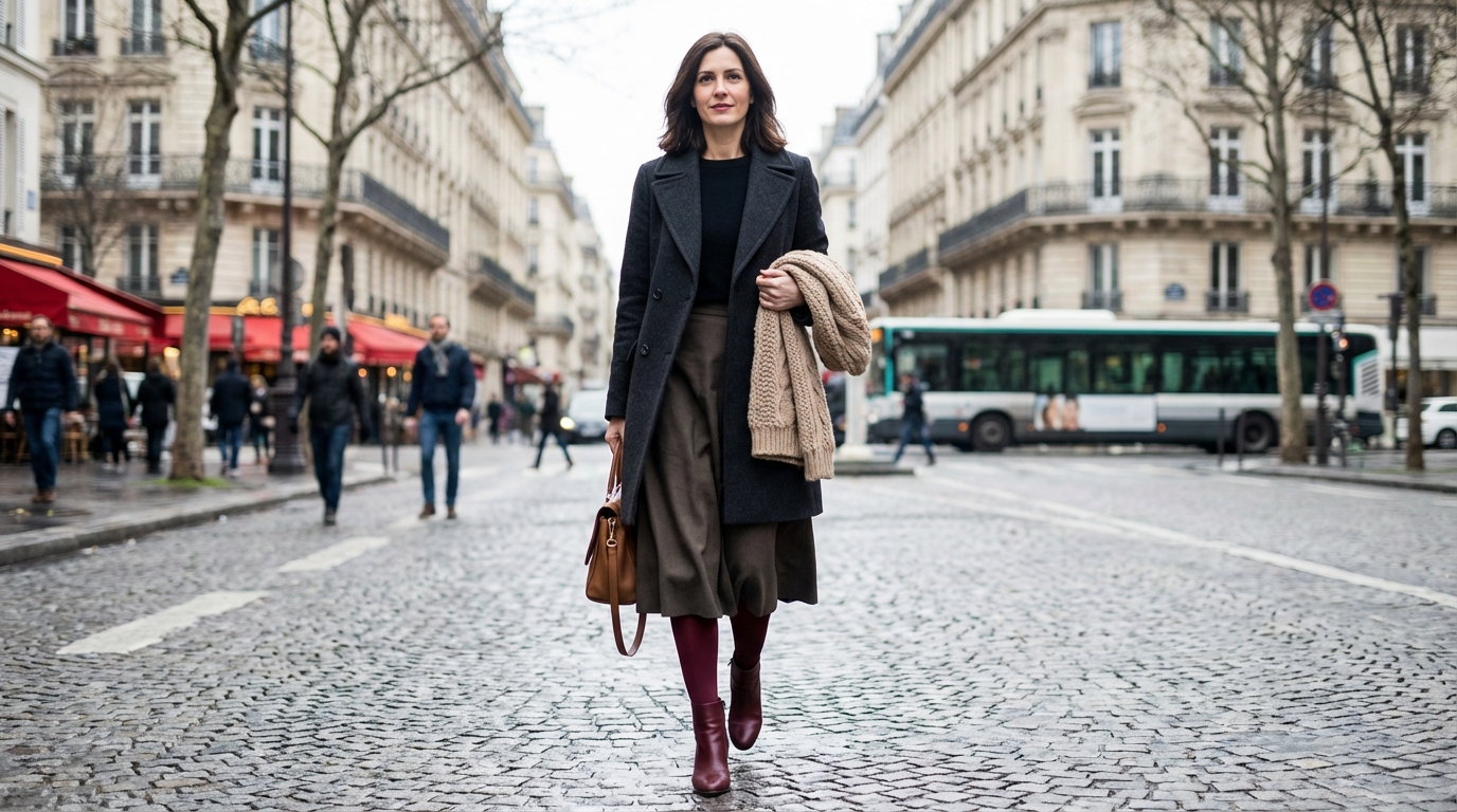 Marre des tenues d&rsquo;hiver trop sombres : ce détail coloré au niveau des jambes les réveille instantanément