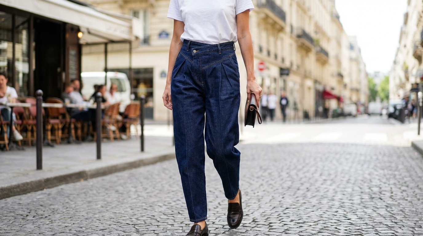 Mode 2026 : ce jean à plis ultra-structuré va balayer vos autres jeans et allonger vos jambes sans effort