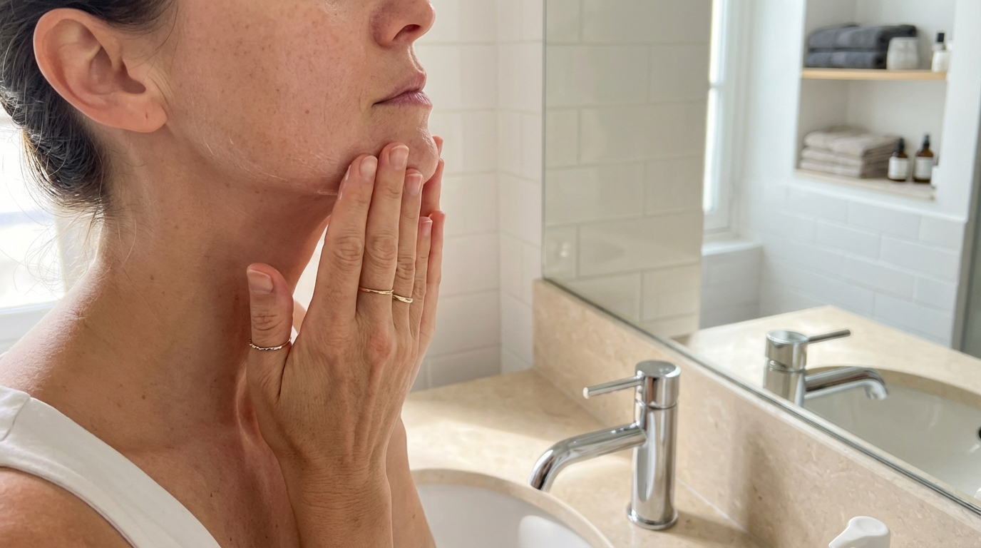 « Mon ovale s’affaissait à vue d’œil » : ce geste de 5 minutes anti double menton que j’aurais aimé connaître plus tôt