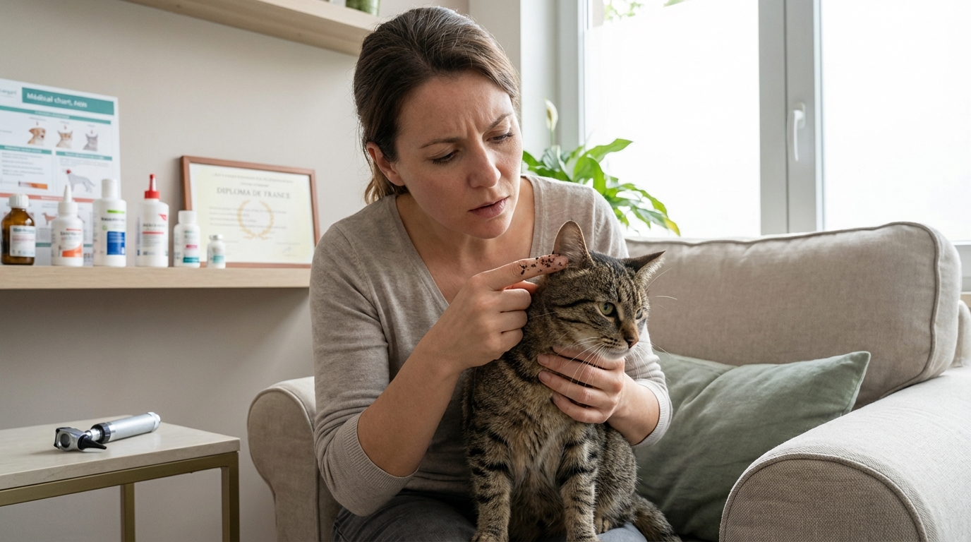 « Oreilles sales » chez le chat : ce dépôt noir que vous frottez au coton-tige cache un vrai problème à traiter vite