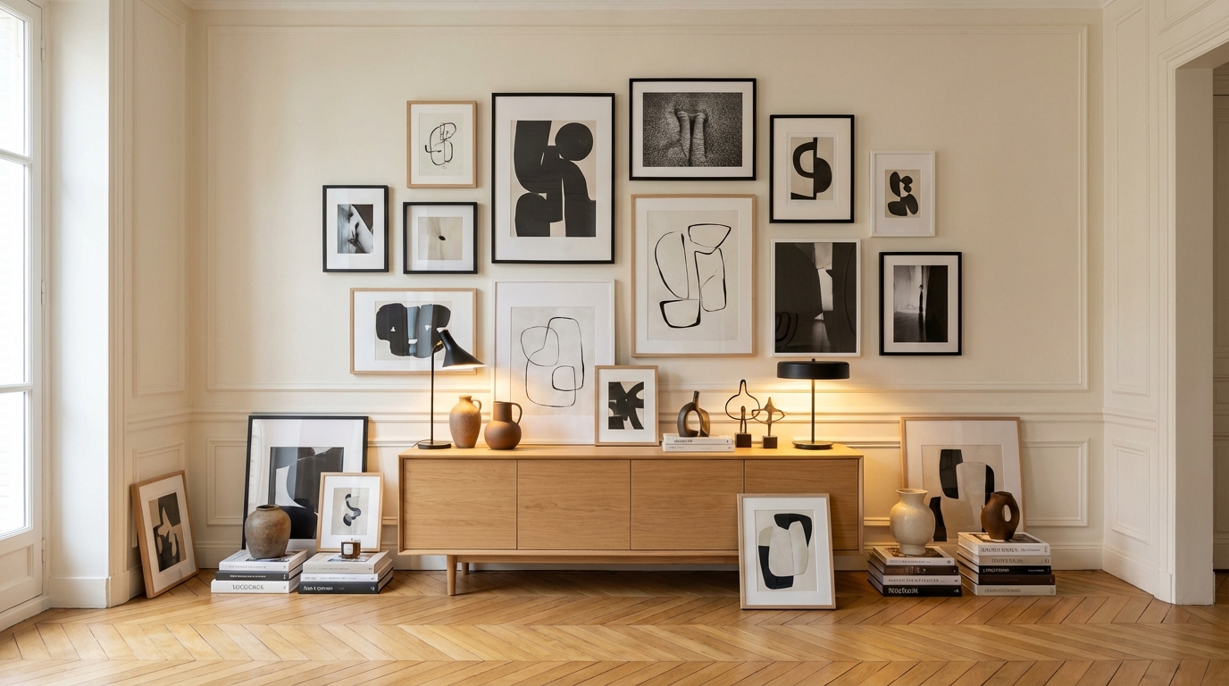 Pas un euro à dépenser : cette méthode transforme votre salon banal en galerie d’art en quelques heures