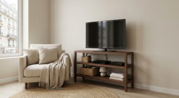 Petit salon encombré ? Ce meuble TV bois foncé à 69 € chez Conforama séduit, mais un détail peut tout gâcher