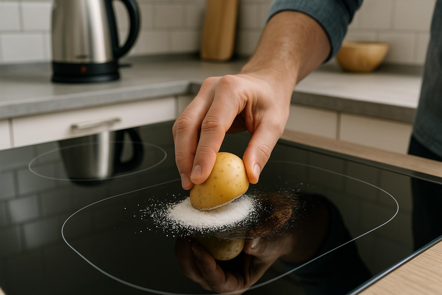 Plaque à induction ou vitrocéramique brûlée : arrêtez de l’abîmer, ce duo du placard retire le brûlé sans rayer
