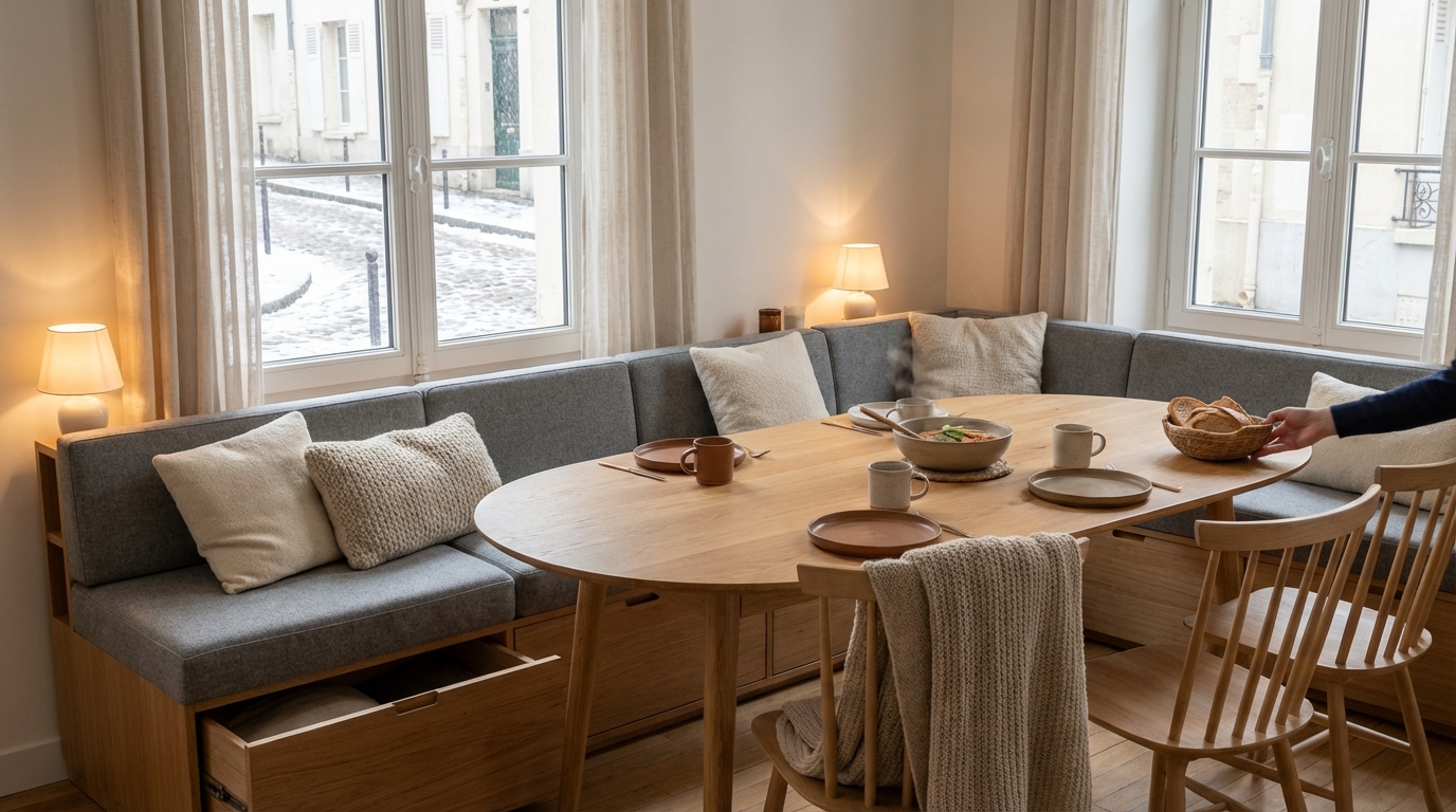 Plus personne n’aligne les chaises autour de la table : ce meuble 2026 libère des m², les décorateurs l’adorent