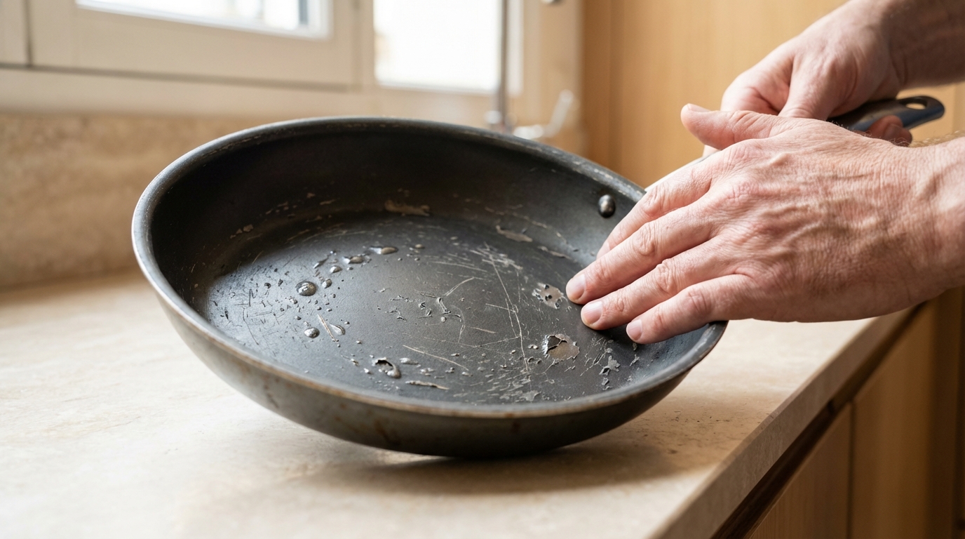 Poêle antiadhésive : ces signes inquiétants que vous ignorez montrent qu&rsquo;elle n&rsquo;est plus sans danger