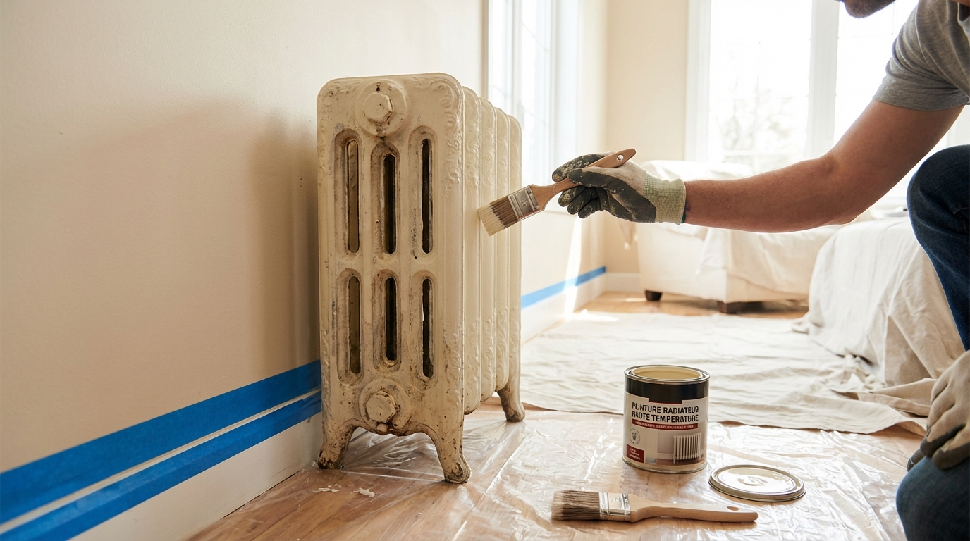 Radiateur en fonte jauni : ne le démontez surtout pas avant d&rsquo;avoir tenté ce traitement de surface qui tient 5 ans