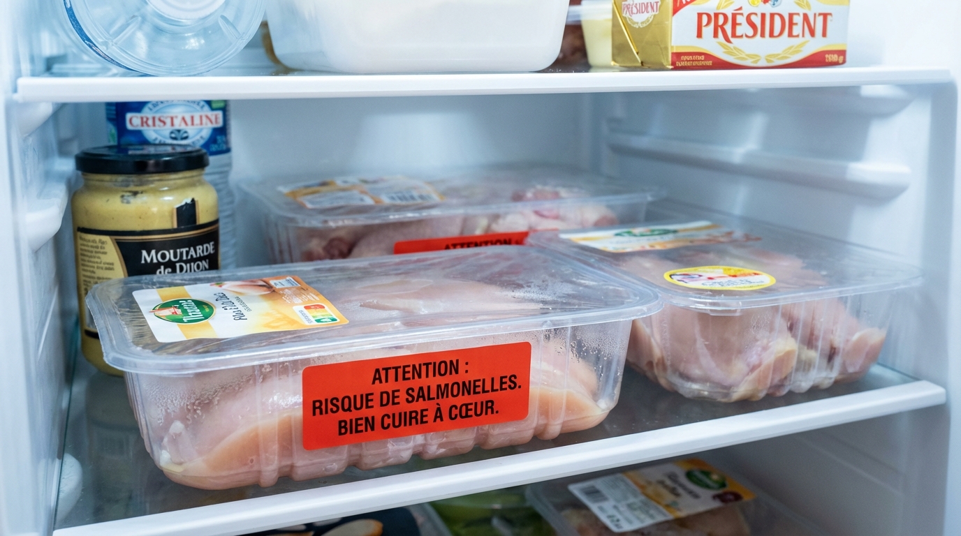 Rappel Conso : ce poulet frais Carrefour, Intermarché, Colruyt au frigo ? Vérifiez ce lot, risque de salmonelles