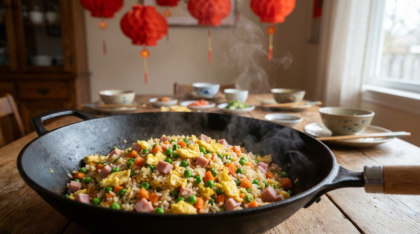 Riz cantonais maison : ce geste la veille du Nouvel An chinois qui le rend plus parfumé, coloré et jamais collant