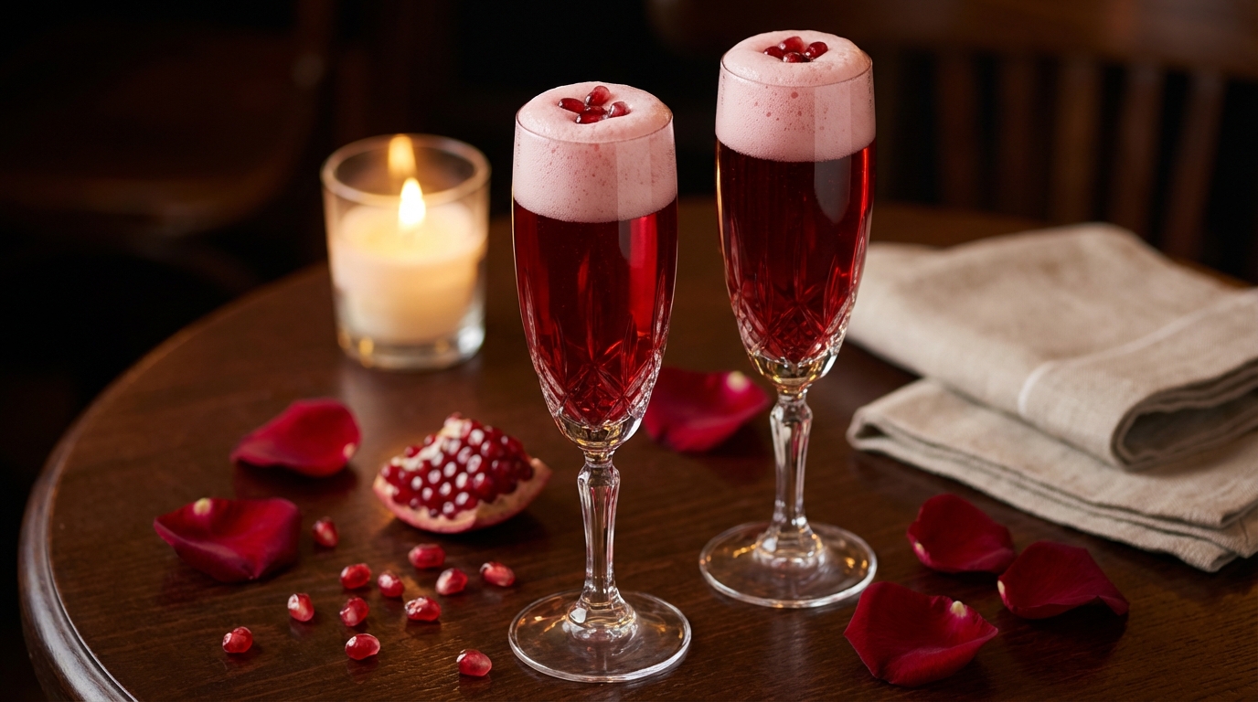 Saint‑Valentin : ce cocktail à la grenade cache une astuce de nuage rose qui fait exploser l’apéritif séduction
