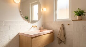 Salle de bain : avant de tout casser, changez juste la vasque pour ce matériau moucheté star des tendances 2026