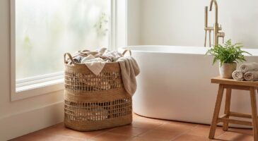 Salle de bain qui sent l&rsquo;humidité : ce panier à linge Westwing ventilé et incassable met fin au cauchemar du moisi