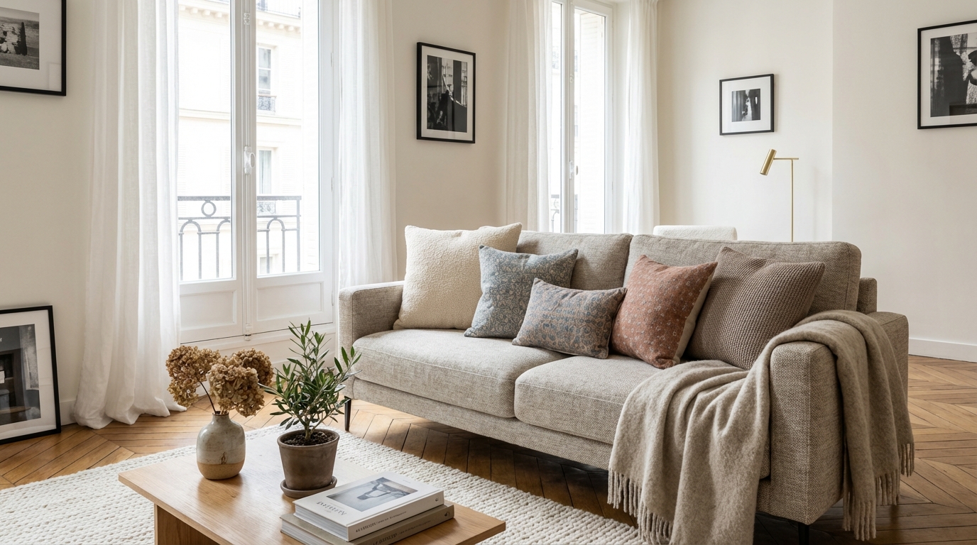 Salon froid sans savoir pourquoi ? Cette erreur avec vos coussins donne à votre canapé un air de salle d’attente