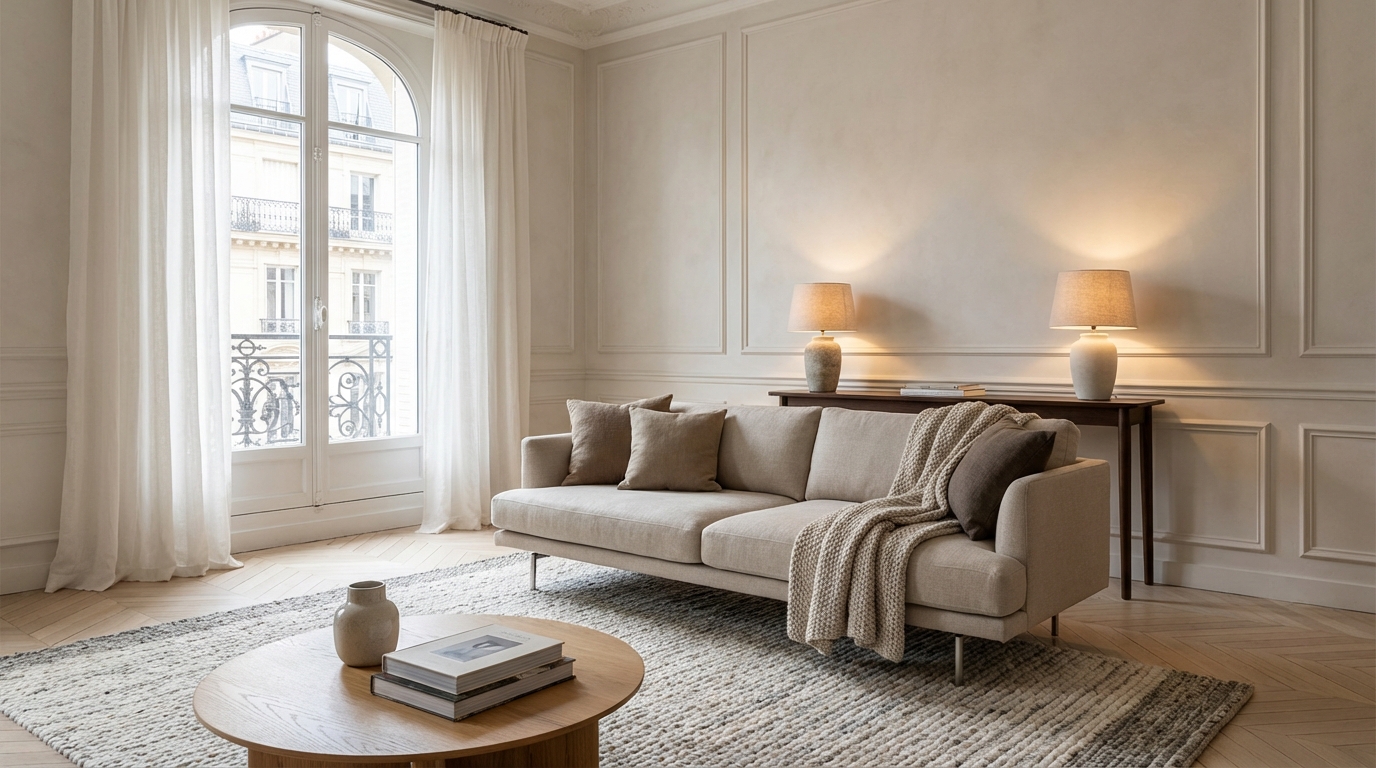 Salon trop petit : cette règle des décorateurs pour placer votre canapé change tout sans pousser les murs