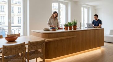 Si votre cuisine a encore un îlot central, les architectes conseillent de le remplacer par ce nouvel aménagement