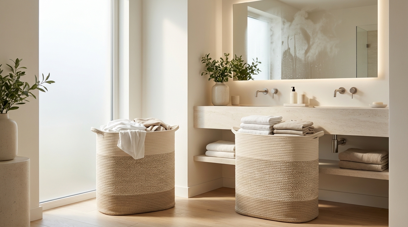 Si votre linge sent le renfermé, ce panier anti-moisissure si chic va tout changer dans la salle de bain