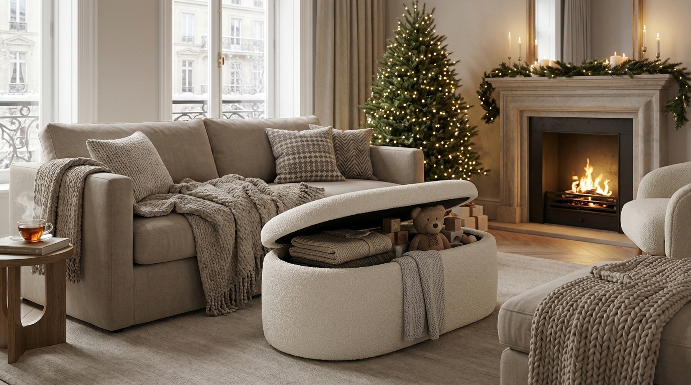 Si votre salon est en bazar, ce pouf bouclette Action à moins de 20 € va tout changer chez vous