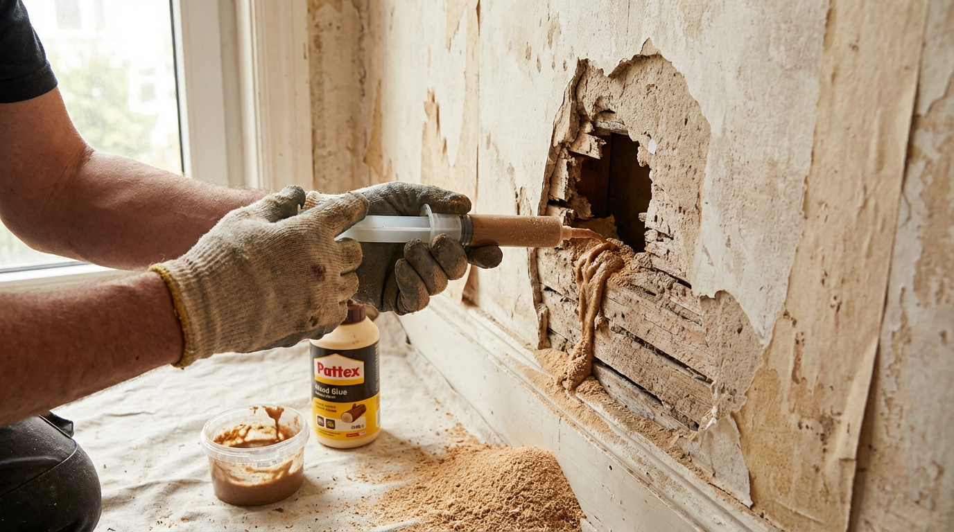 Trou trop large pour la cheville : ne rebouchez pas au plâtre, ce mélange permet de repercer au même endroit demain