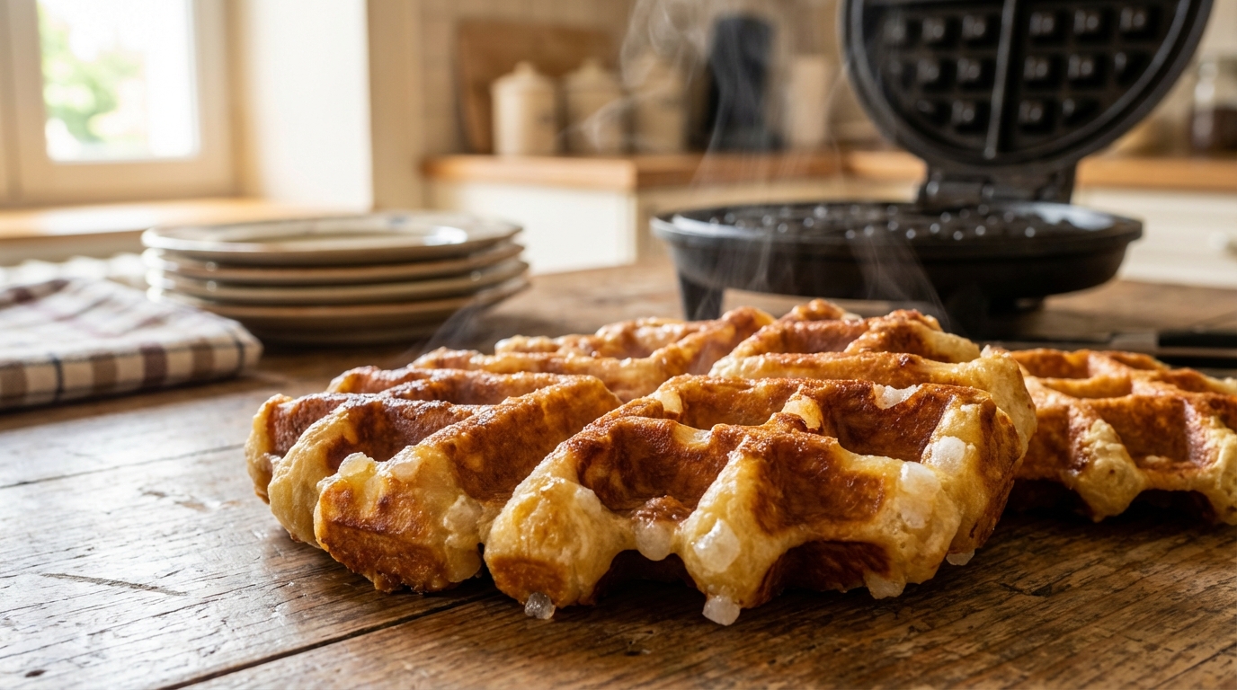 Voici la recette belge de gaufres de Liège moelleuses et caramélisées qui dépend d&rsquo;une seule étape que beaucoup ratent