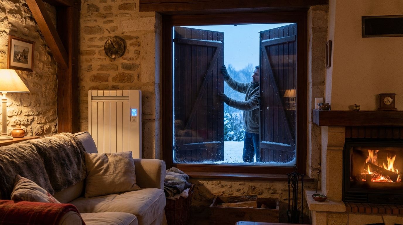 Volets : cette habitude du soir fait flamber votre chauffage, voici à quelle heure vous devriez vraiment les fermer