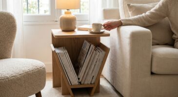 Vos magazines gâchent votre coin cosy ? Ce meuble 2-en-1 B&M à moins de 17 € met enfin de l’ordre dans le salon