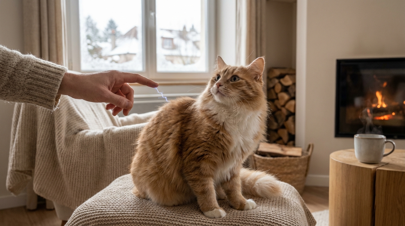 Votre chat sursaute quand vous le caressez ? Ce geste tout bête coupe net ces décharges d&rsquo;électricité statique
