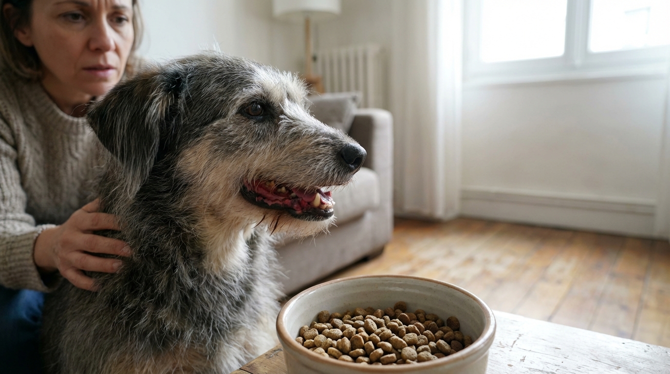 Votre chien boude sa gamelle ? Ce signe anodin cache souvent une douleur dentaire qui touche aussi son cœur