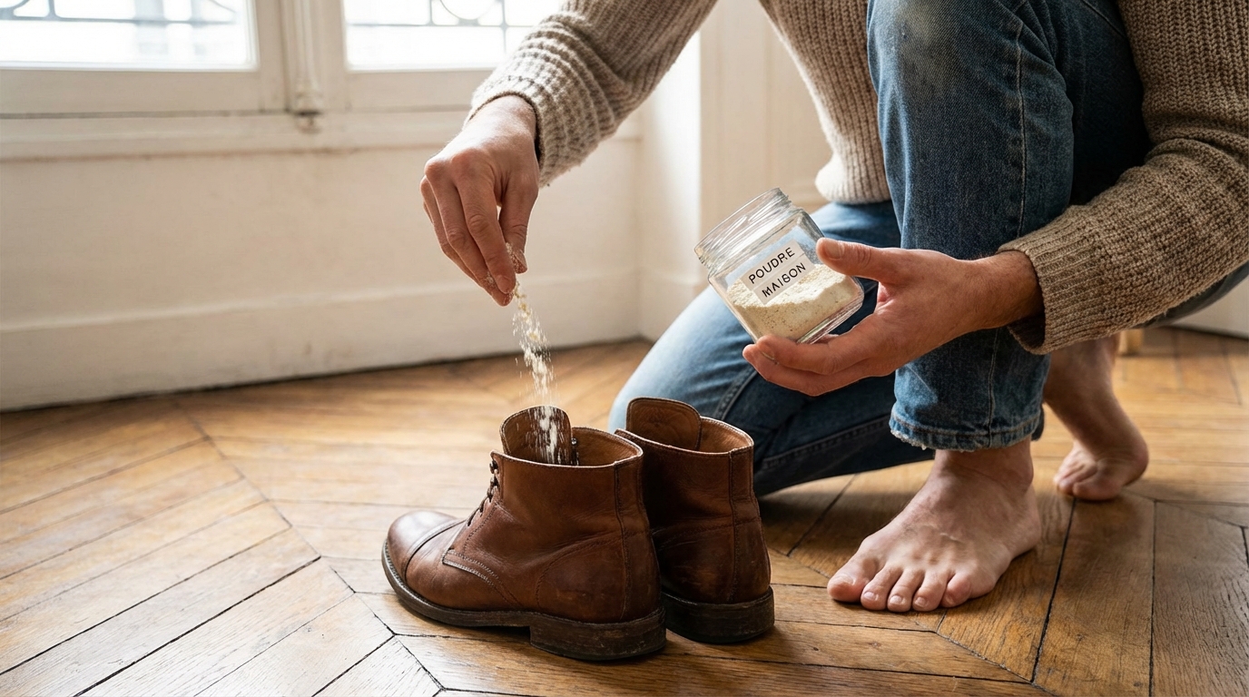 Vous en avez marre des pieds qui glissent dans vos chaussures ? Ce mélange maison dans un bocal change tout