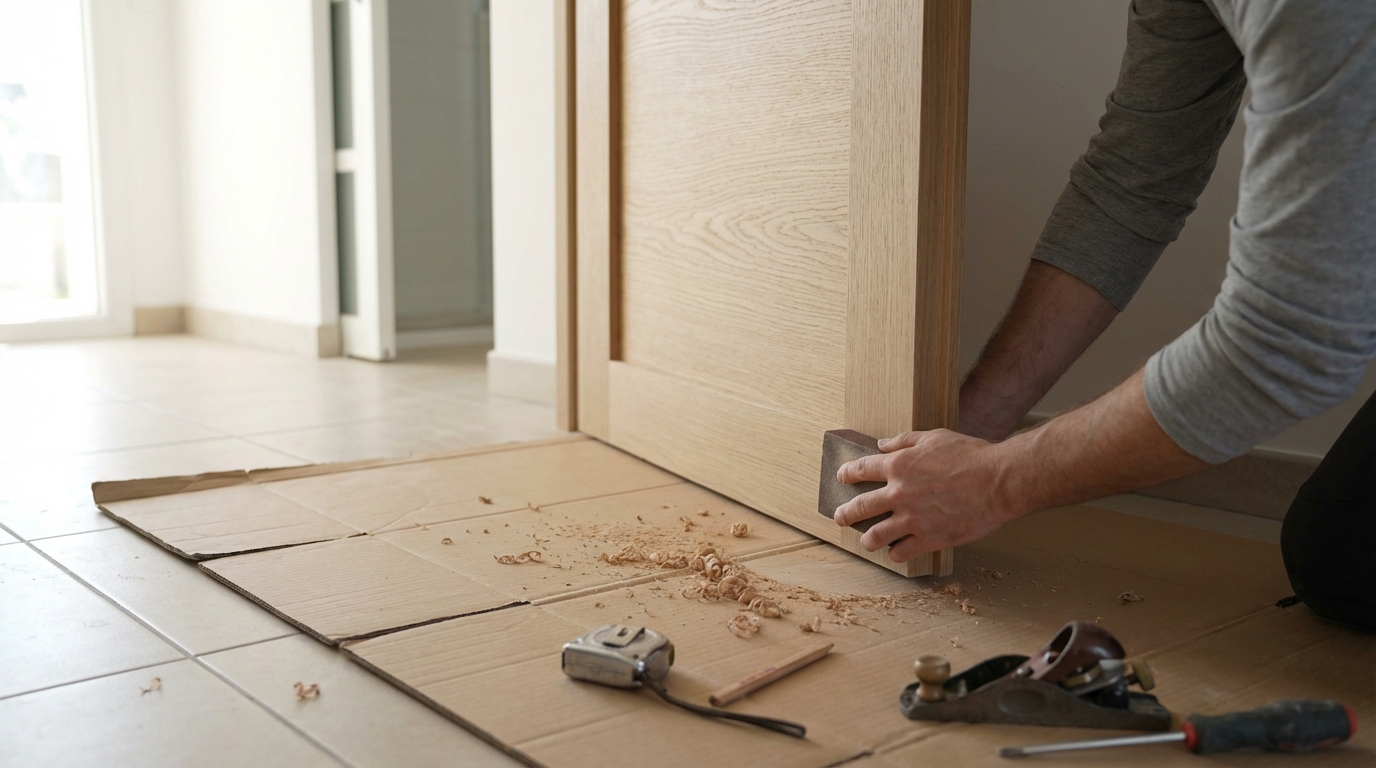 Vous enlevez encore vos portes pour les raboter ? Ne faites plus ça, cette astuce le fait sur place sans effort