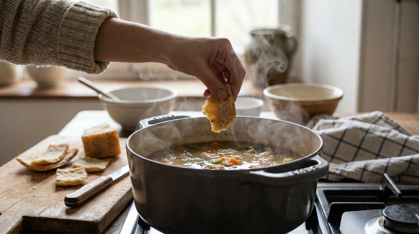 Vous jetez toujours cette partie du fromage ? Elle suffit pourtant à sauver vos soupes et plats trop fades
