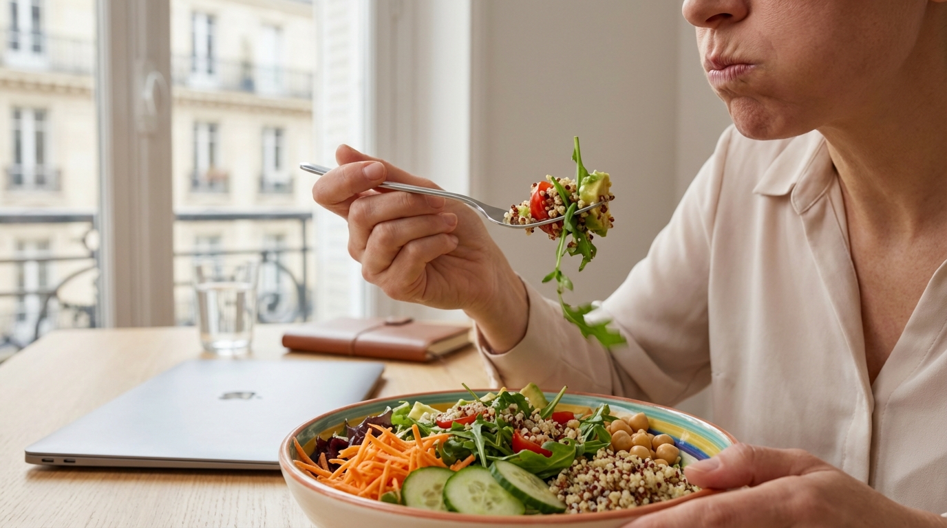 Vous mangez sainement mais ne maigrissez pas ? Ce réflexe à table sabote tous vos efforts sans que vous le sachiez