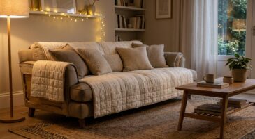 Vous n&rsquo;aimez plus votre canapé ? Ce textile épais le métamorphose et vous évite de jeter des milliers d&rsquo;euros