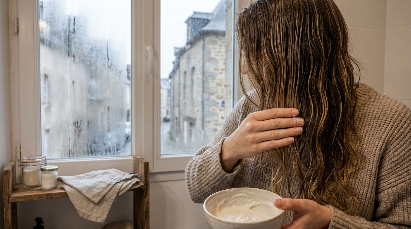 Vous utilisez encore un lisseur ? Ce masque maison avec un ingrédient de cuisine dompte les frisottis d’un coup