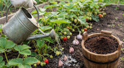 Arrêtez d’arroser vos fraisiers à l’eau claire : ce reste de petit-déjeuner change tout au printemps