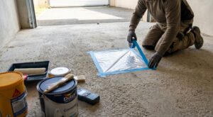 Avant de peindre le sol du garage, faites ce test de 24 h avec du plastique : il peut vous éviter un désastre