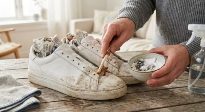 Baskets blanches : ne les lavez plus en machine, cette astuce de cuisine les blanchit mieux que votre lave-linge