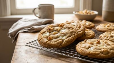 Biscuits chocolat blanc-macadamia : ce passage au four qui révèle enfin le vrai goût de la noix que tout le monde oublie