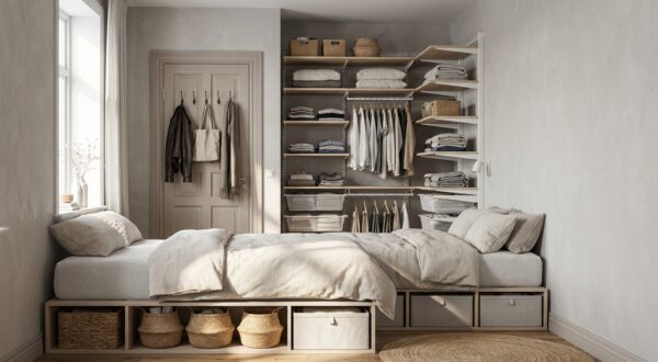 Cet endroit oublié de votre chambre cache le dressing parfait, sans travaux ni pousser les murs